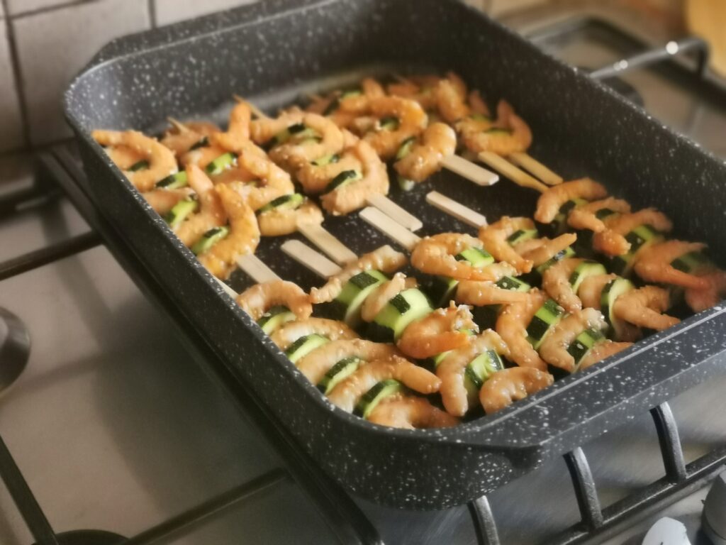 Brochettes de crevette sauce teriyaki